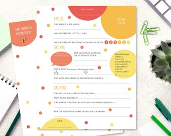 Student pages for teacher's farewell gift | Sunset | Friendship book | Class | Reminder