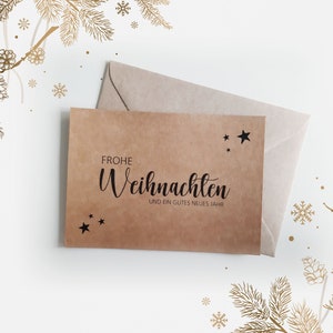 Cartolina di Natale in carta kraft "Stelle"