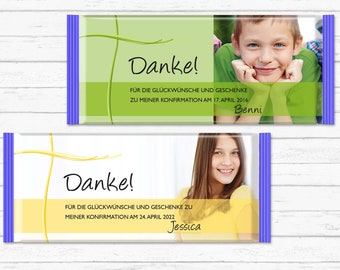 Dankes-Banderole "Kreuz" | Schokolade | Danksagung | Dankeskarte | Geburt | Taufe | Konfirmation | Kommunion | Firmung