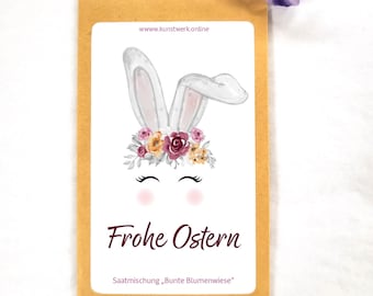 Saattüte "Frohe Ostern" | Bunte Blumenwiese