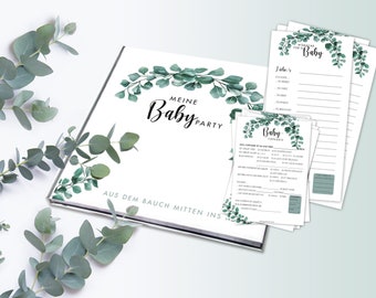 "Eucalyptus" | Large Baby Shower Set Tip Cards | Wish Cards | Albums | Guestbook | baby shower | Pregnancy | gift | Surprise