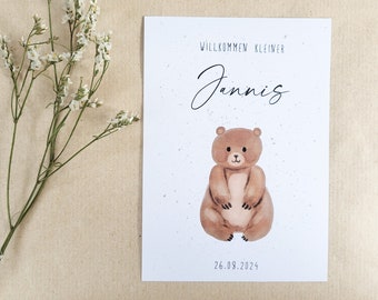 Individuelle Geburtskarte "Bär"