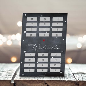 DIY Rubbel-Adventskalender STERNE | A4 | beschriften & freirubbeln | Advent | Familienkalender | Geschenk | individuell | persönlich