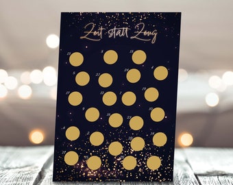 DIY scratch-adventskalender “Tijd in plaats van spullen” | A4 | label het zelf en kras het weg | Advent | Geschenk