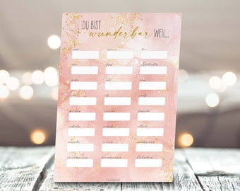 DIY-kras-adventskalender "Je bent geweldig" | A4 | label het zelf en kras het weg | Advent | Cadeau | Liefde