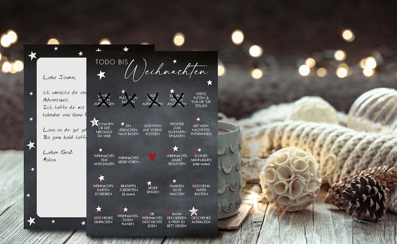 Advent calendar ToDo until Christmas Postcard A6 Advent Gift calorie-free anticipation Christmas greetings image 4