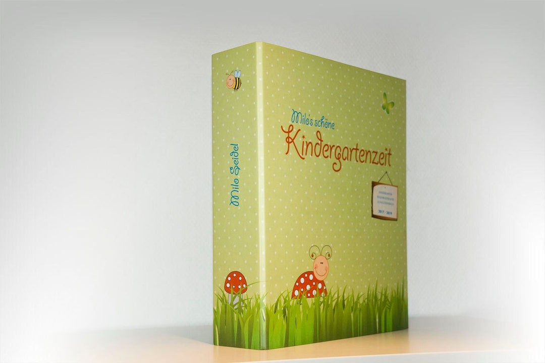 Kindergarten-Ordner KRABBELKÄFER personalisiert A4 Portfolio-Mappe Kita