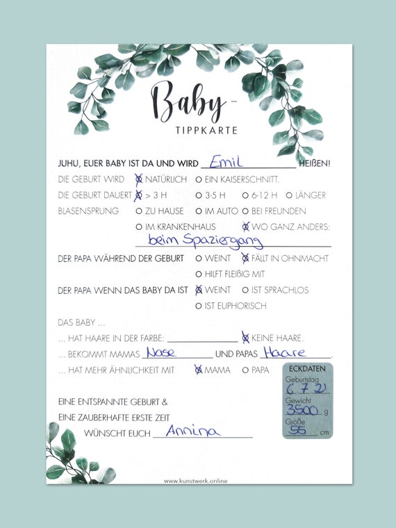 Inkdotpot Baby Shower Spielkarten – 'Was Ist In Deinem Geldbeutel?' 50 Blätter, Einhorn-Design, Geschlechtsneutral