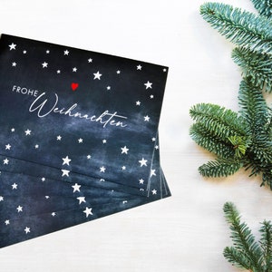 Set of 5 Christmas cards STARS image 5