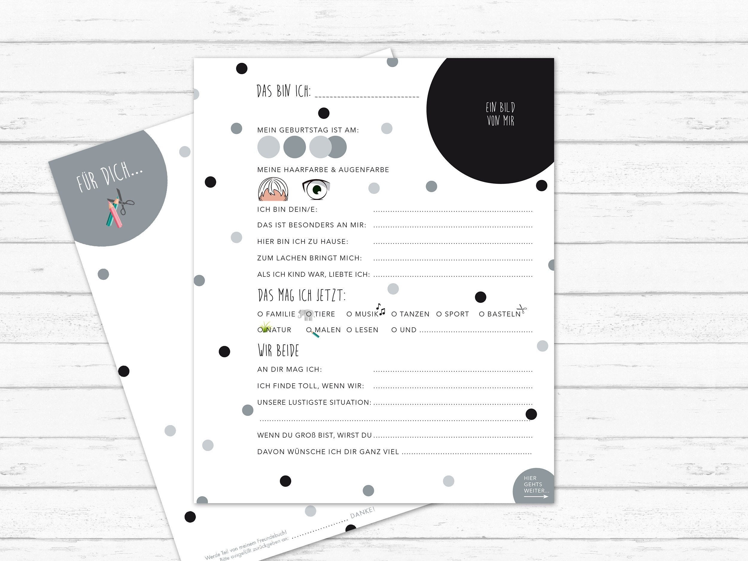 Friendship book pages for educators/teachers "Dots" | Cards | Friendship book | Folders | Daycare | Kindergarten | Educators | Childminders