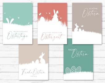 Set of 5 Easter cards | Easter | Gift | Postcard | Easter greetings | Easter gift
