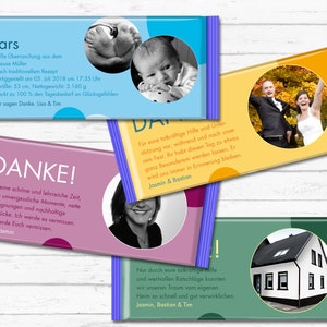 Banderole en chocolat "MERCI" | Remerciements | Merci banderole | Photo | Naissance | Baptême | Adieu | collègues | Mariage | Chocolat