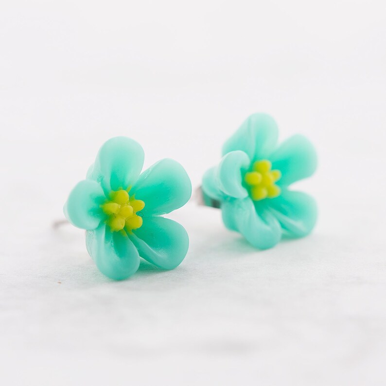 Stainless Steel Lemon Resin Stud Earrings 12mm