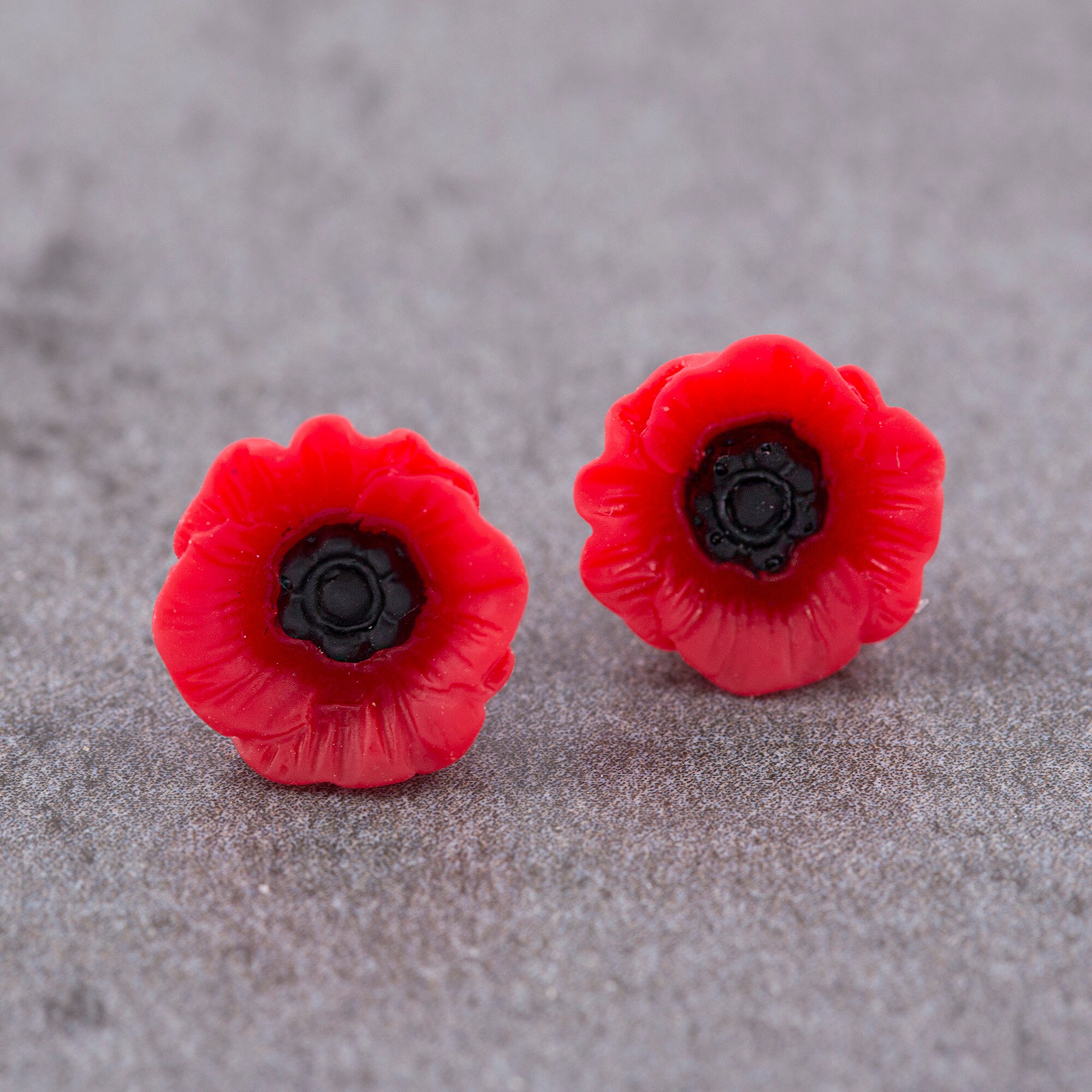 Poppy earrings 14mm stud earrings flower jewellery Etsy