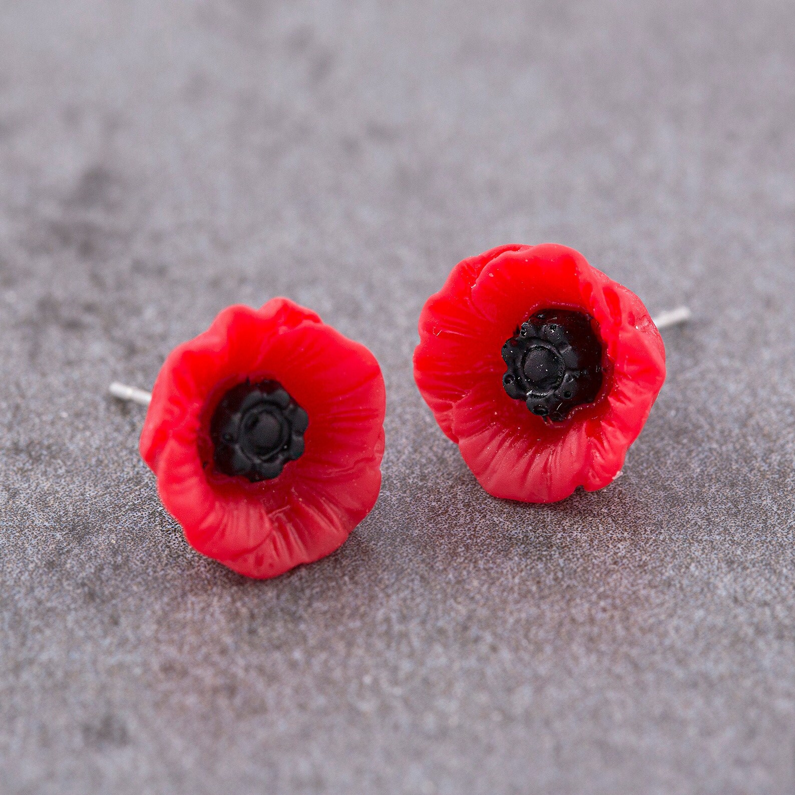 Poppy earrings 14mm stud earrings flower jewellery Etsy