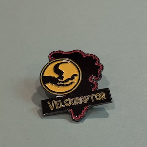 Velociraptor Island Sign Lapel Pin