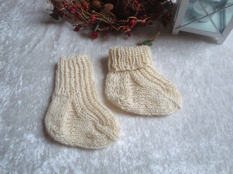 Baby socks made of pure new wool, foot length approx. 9 cm baby socks image 2