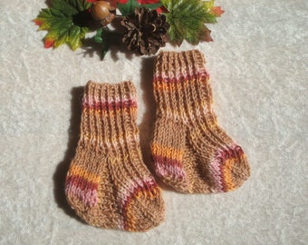 Baby Söckchen Socken aus Sockenwolle Fusslänge ca. 8cm baby socks