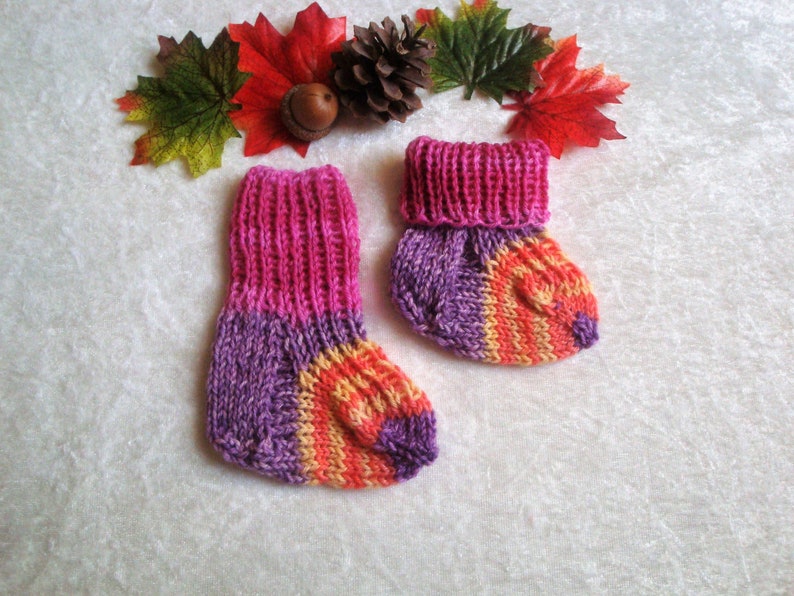 Baby knitting set socks and leg warmers made of sock wool legwarmer and socks image 4