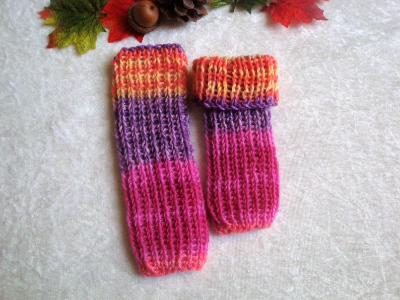 Baby knitting set socks and leg warmers made of sock wool legwarmer and socks image 2