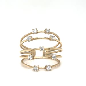 0.38 Carat Natural Round Cut Diamond Adjustable Cocktail Ring