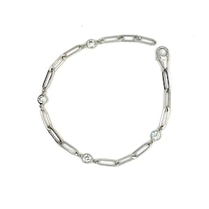 Paperclip 0.62 Carat Diamond Bracelet in 14k White Gold