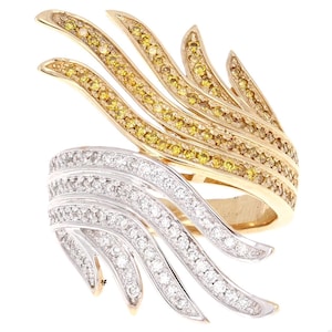 Natural Fancy Colored Diamond Yellow Gold Cocktail Ring