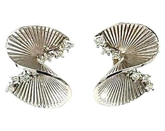 0.28 Carat Diamond White Gold Art Deco Inspired Earrings