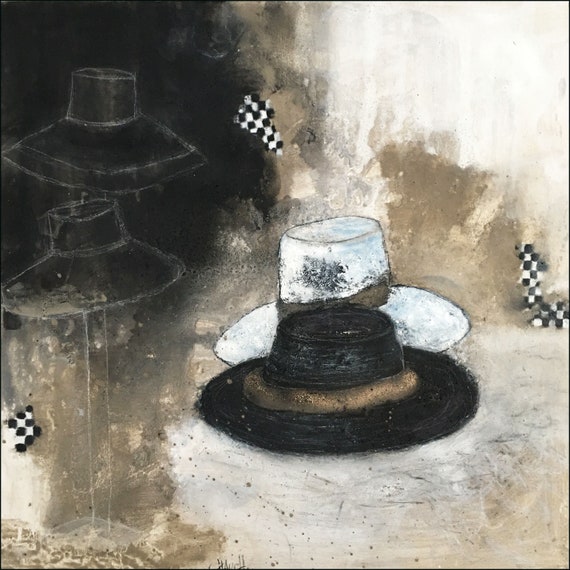 Art 黒 絵の具 抽象画 抽象画 80 x 80 cm ミクストメディア 担架フレームに