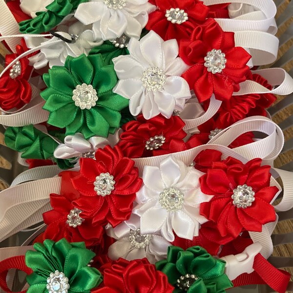 Christmas Dog Collar With Flower Etsy