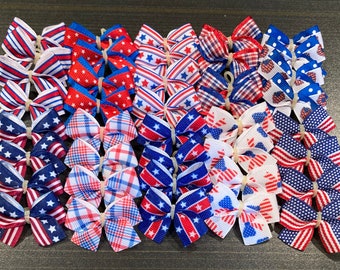 Fourth of July Dog Bows