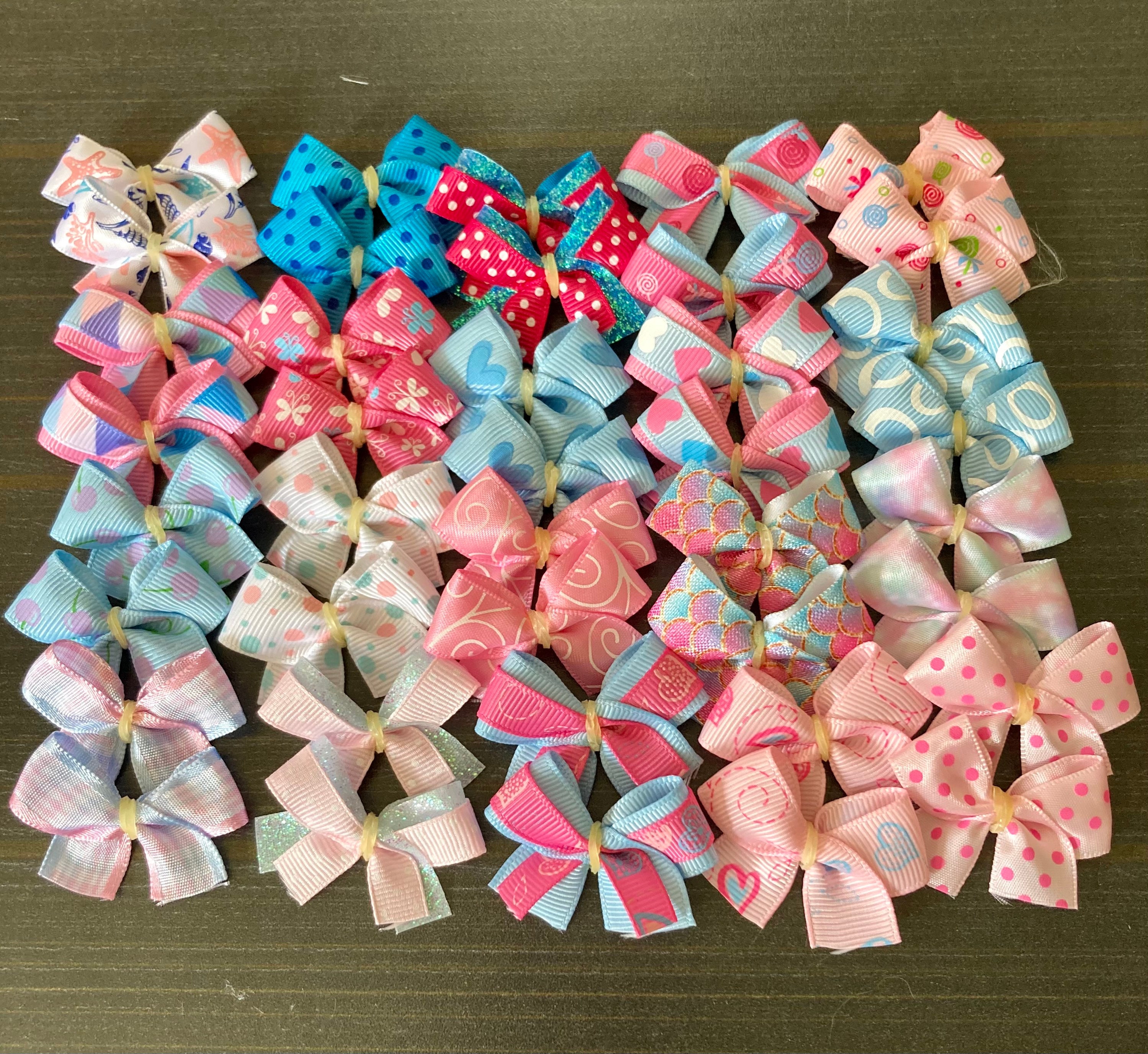 Cotton Candy Dog Bows