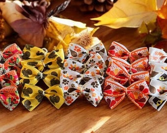 Thanksgiving Dog Bows