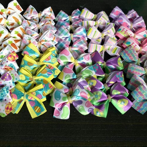 Dog Hair Bows 3 Pack in a Choice of Colours. Make a Beautiful Etsy UK