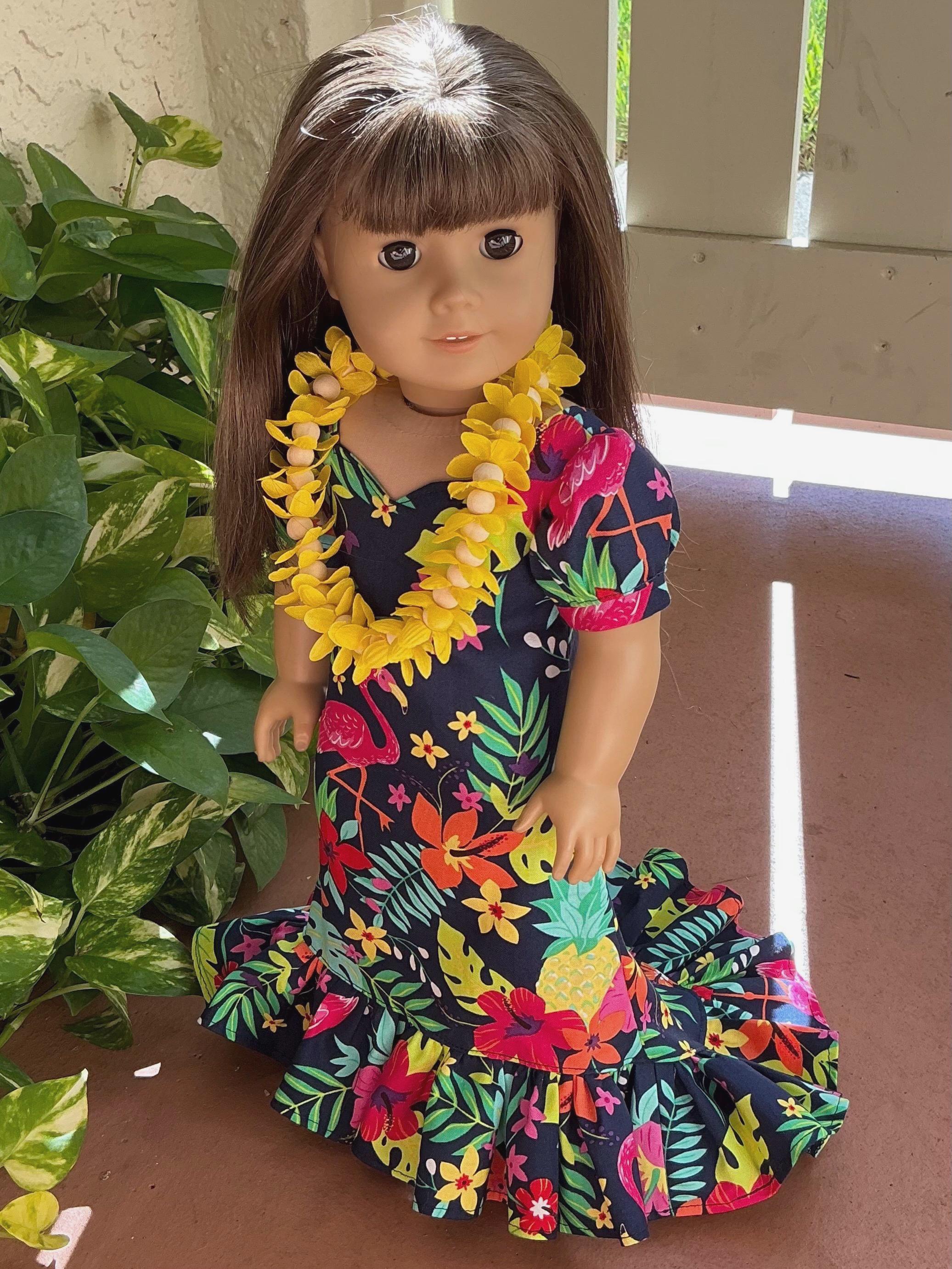 18” Doll Hawaiian Holoku Dress