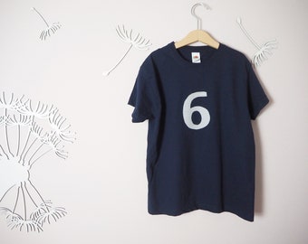 Birthday shirt 6 years dark blue