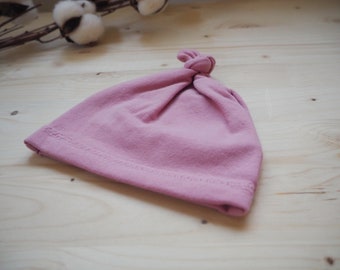 Knot Cap Baby Cap Old Pink