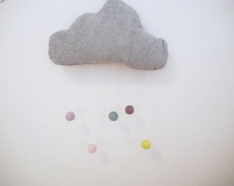 Mobile cloud with felt balls