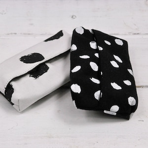 handkerchief bag Zero waste black and white