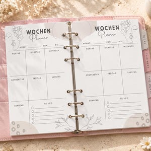 Minimalistischer Wochenplaner Personal Size Einlagen • Personal Planner Inserts • Wochenübersicht Deutsch • Boho Kalenderblätter