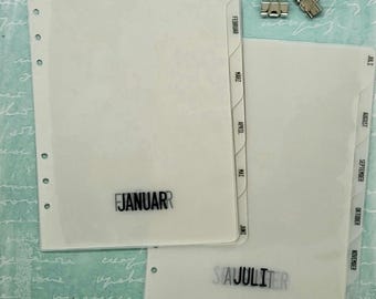 Dividers monthly register 12-part A5*Personal*Pocket