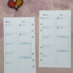 Personal* Calendar inserts 1 week on 1 page undated in personal size