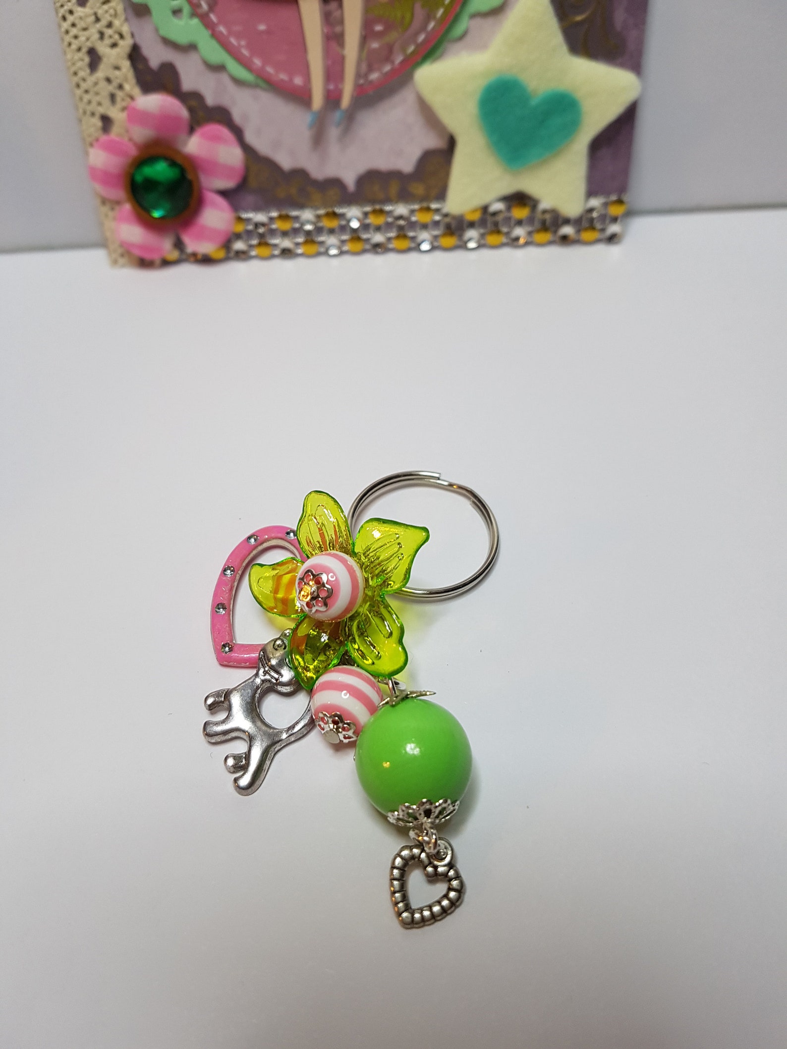 Karte mit Schlüsselanhänger Mädchen | Etsy
