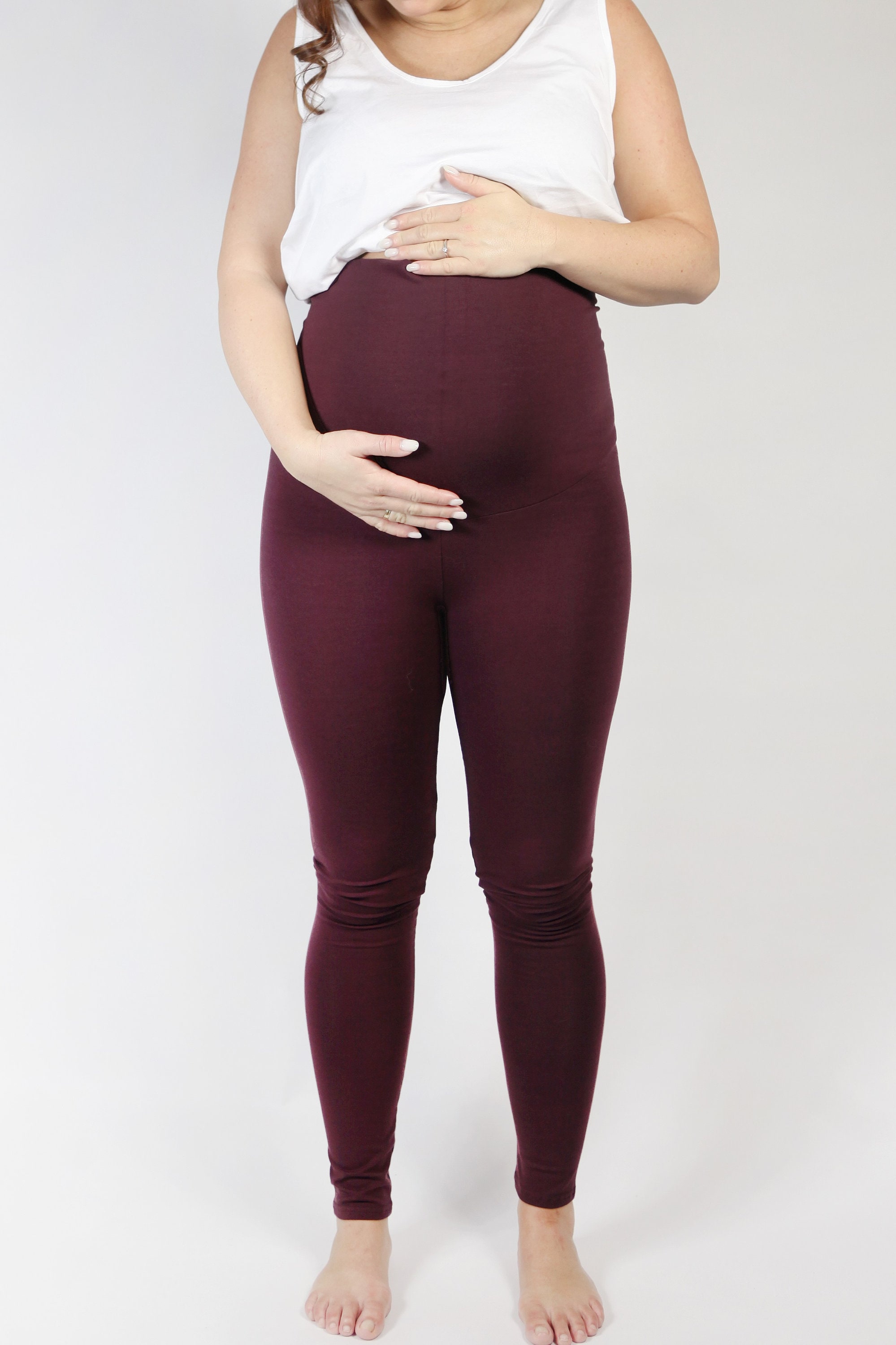 Aubergine Leggings, Yoga Pants, High Waist Leggings, Leggings for Women,  Garden Theme Leggings 