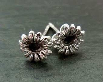 Floral stud earrings 925 sterling silver