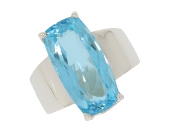 en argent sterling 925 40, 5ct facettes "Topaz" bague taille 54