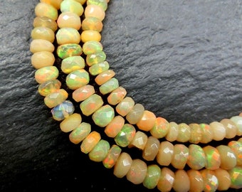 Welo Opal Necklace Ethiopia Honey Colored Faceted 51.5ct 925 Sterling Silver