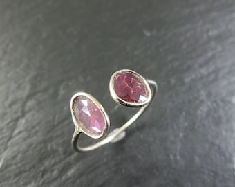 Tourmaline unique ring faceted 925 sterling silver size 58 handmade R1546