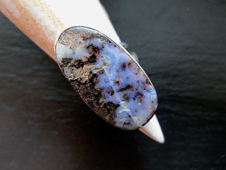 Boulder Opal Ring 36ct 925 Sterling Silver Size 51 image 4