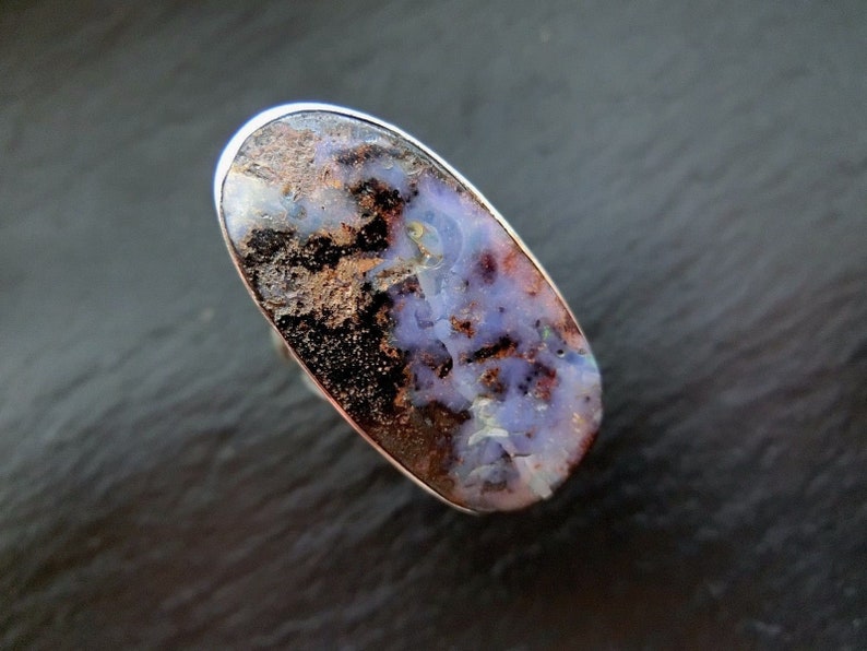 Boulder Opal Ring 36ct 925 Sterling Silver Taille 51 image 3